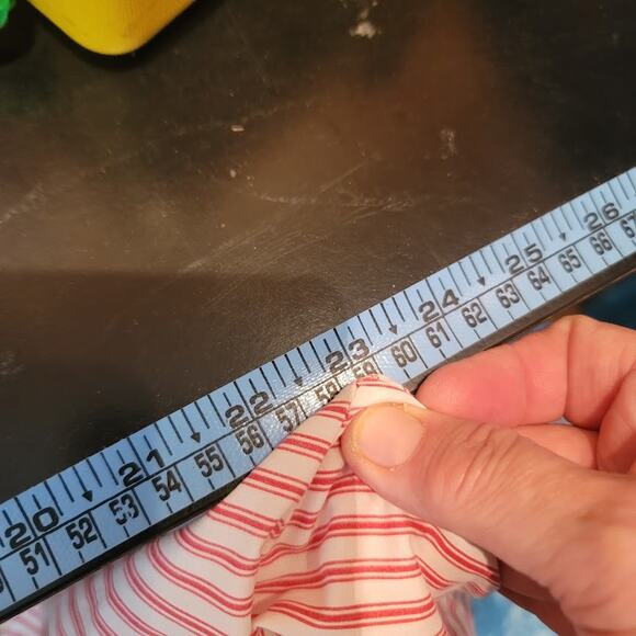 VINTAGE Red White Striped Models Coat Housecoat Housedress Large Pocket Snaps - Picture 3 of 8